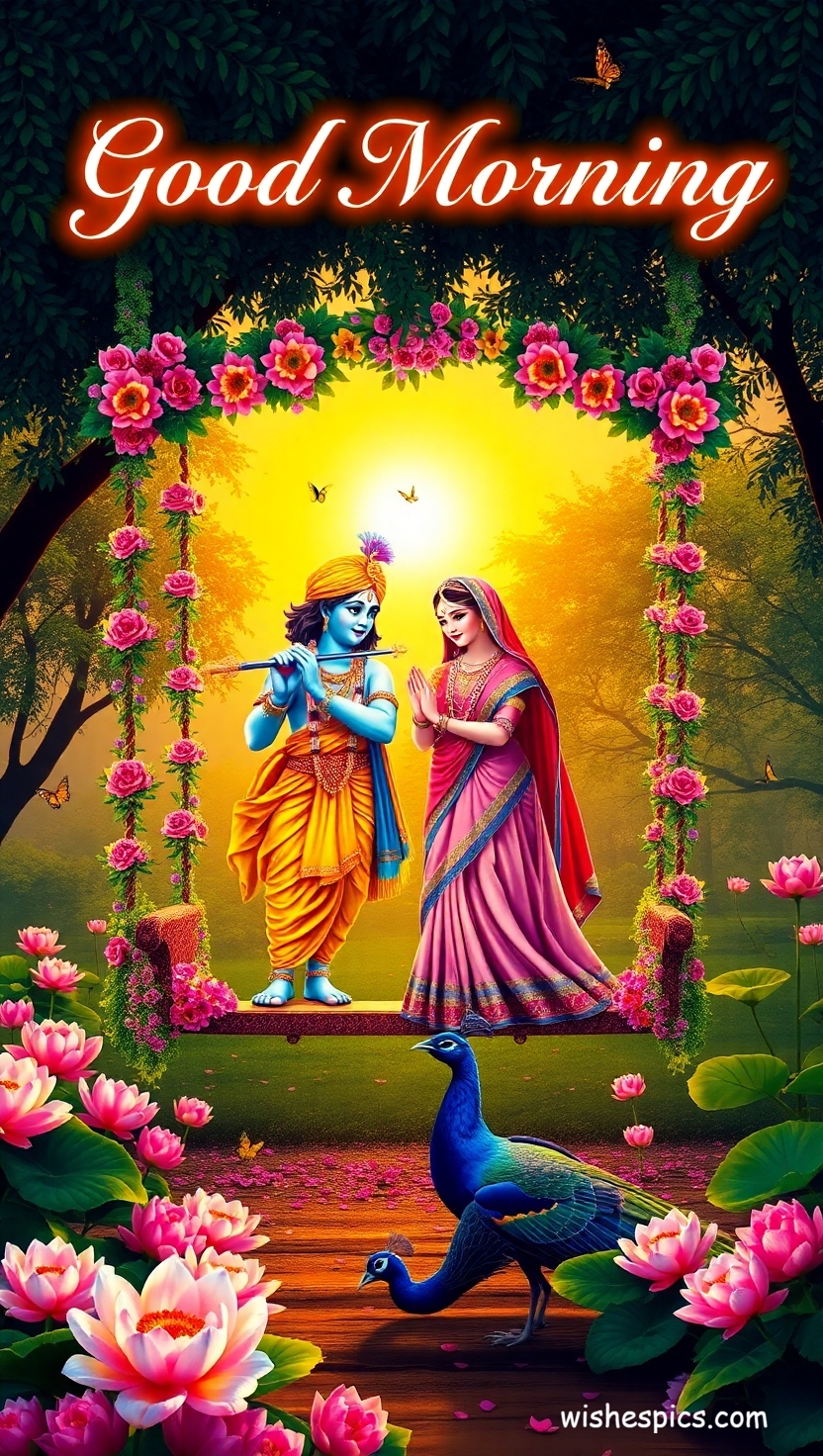 25+ Radha Krishna Good Morning Images in HD | Free Download | Latest 7 blessed radha krishna good morning images